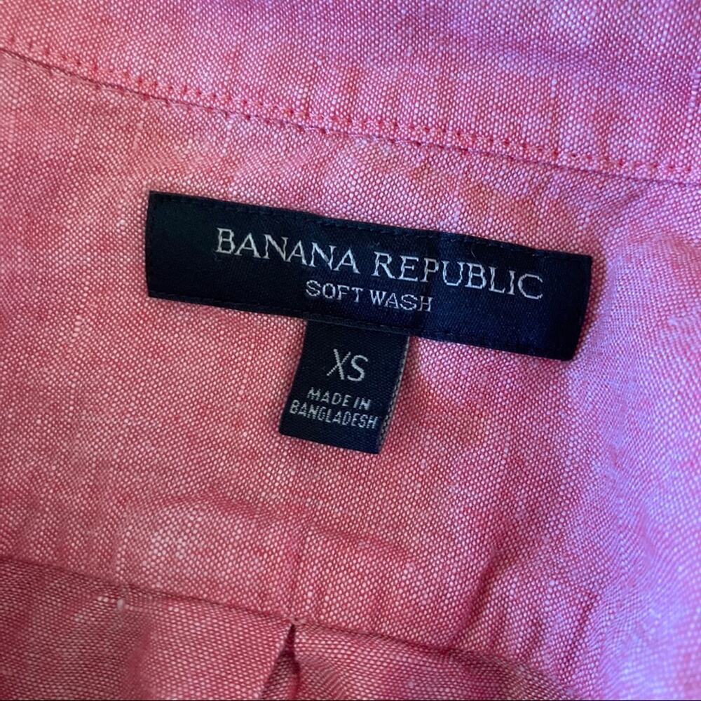 Banana Republic Salmon Linen Blend Shirt, Size XS - Picture 3 of 5
